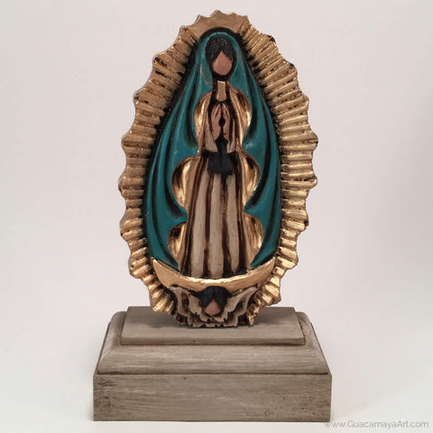 Our Lady of Guadalupe Catholic Sculpture, Virgen de Guadalupe, Virgin Mary, Virgen Maria, Maria Lea Cerdá