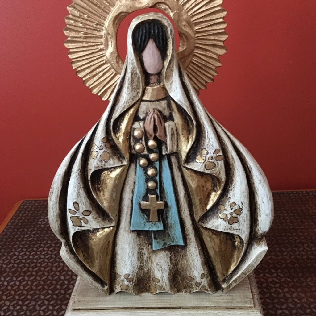 Our Lady of Lourdes Catholic Sculpture, Virgin Mary, Virgen Maria