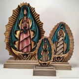 Our Lady of Guadalupe Catholic Sculpture, Virgen de Guadalupe, Virgin Mary, Virgen Maria, Maria Lea Cerdá