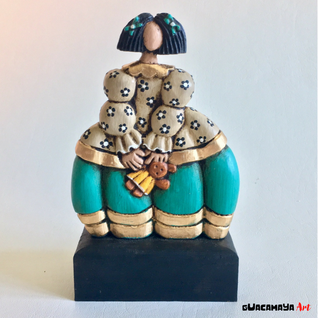 Art decor handmade by Venezuelan Artist Maria Lea Cerda. Menina inspire by Diego Velasquez. 