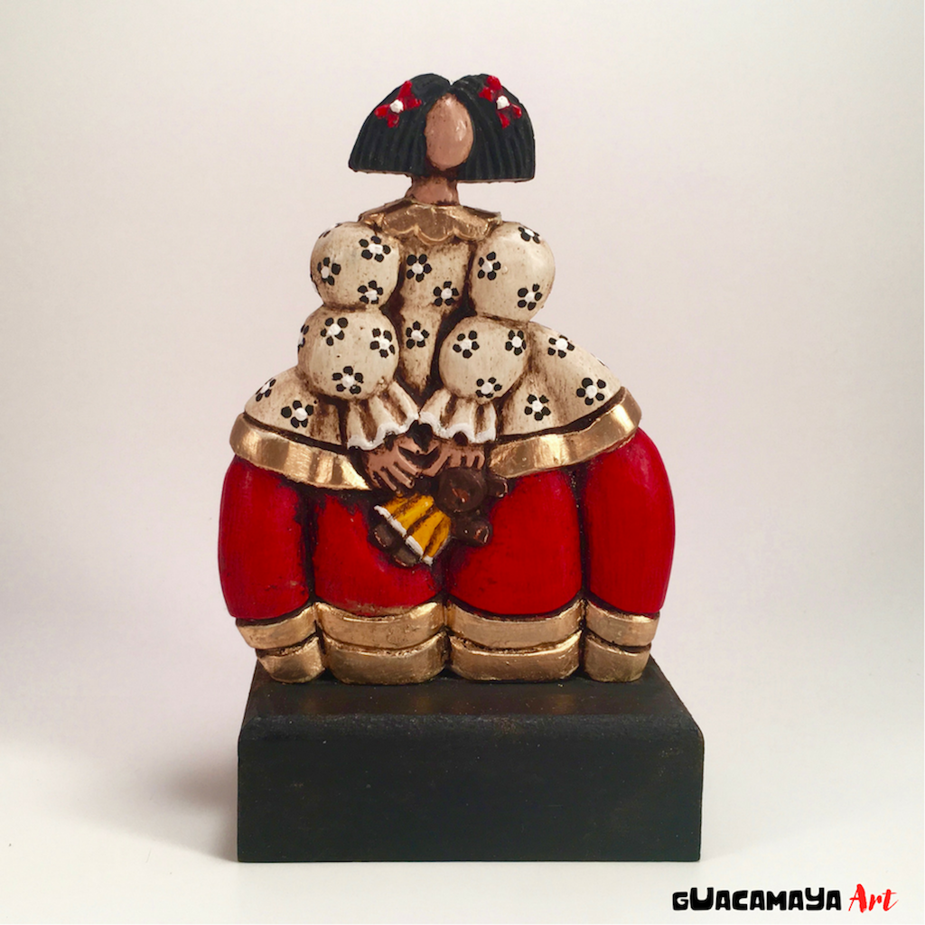 Art decor handmade by Venezuelan Artist Maria Lea Cerda. Menina inspire by Diego Velasquez. 